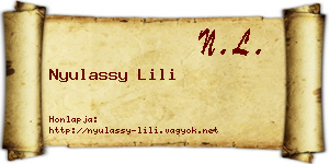 Nyulassy Lili névjegykártya