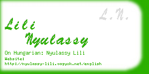 lili nyulassy business card
